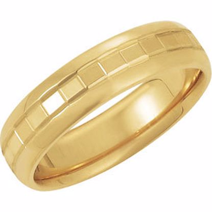 50186:235827:P 14kt Yellow 6mm Design Band Size 5.5