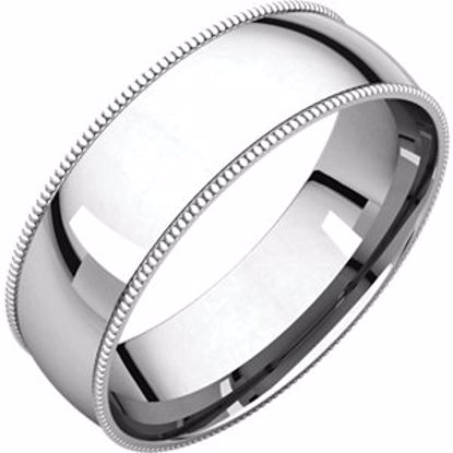 MGRL9:260638:P Platinum 6mm Light Comfort Fit Milgrain Band 