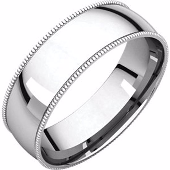 MGRL9:260638:P Platinum 6mm Light Comfort Fit Milgrain Band 