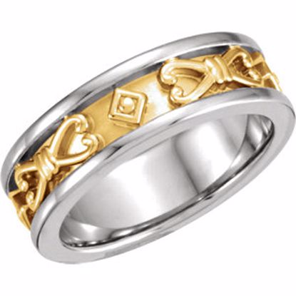 50232:252660:P 14kt White/14kt Yellow Etruscan-Inspired Band