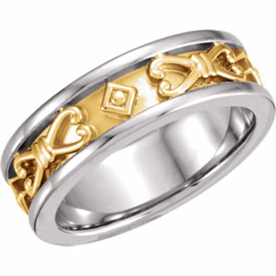 50232:252660:P 14kt White/14kt Yellow Etruscan-Inspired Band