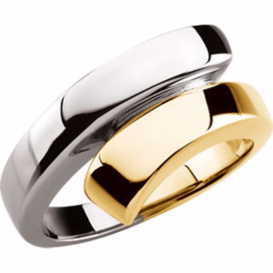 50273:267324:P 10kt Yellow & White Bypass Ring 