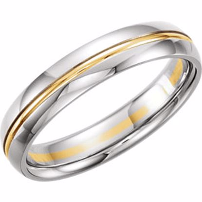 50483:288609:P 14kt Yellow & White 4.5mm Design Band Size 11.5