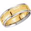 5962:276988:P 18kt Yellow & Platinum 7mm Comfort-Fit Greek Key Design Band Size 10.5