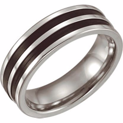 50536:296189:P Stainless Steel & Rubber Insert Comfort Fit 6.25mm Band