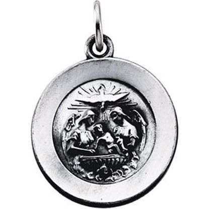 R41525:305258:P Sterling Silver 14.75mm Baptismal Medal