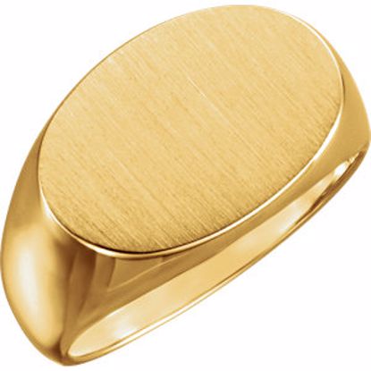 9121:8569:P 14kt Yellow 12x18mm Oval Signet Ring