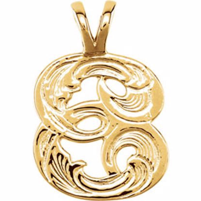 8611:34711:P 10kt Yellow "E" Medium Initial Pendant