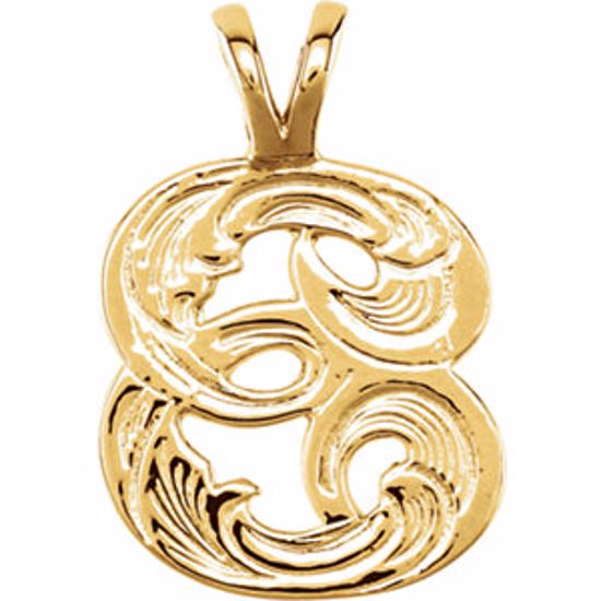 8611:34711:P 10kt Yellow "E" Medium Initial Pendant