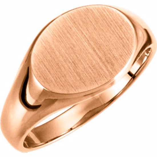 5545:37887:P 14kt Yellow Ladies Oval Signet Ring