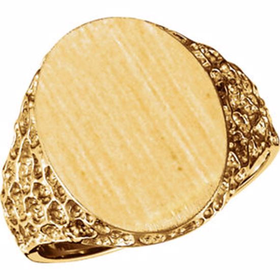 9443:34881:P 14kt Yellow 19x15mm Men's Signet Ring