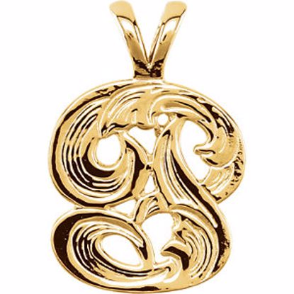 8611:34746:P 10kt Yellow "P" Medium Initial Pendant