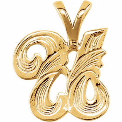 8611:34761:P 10kt Yellow "U" Medium Initial Pendant