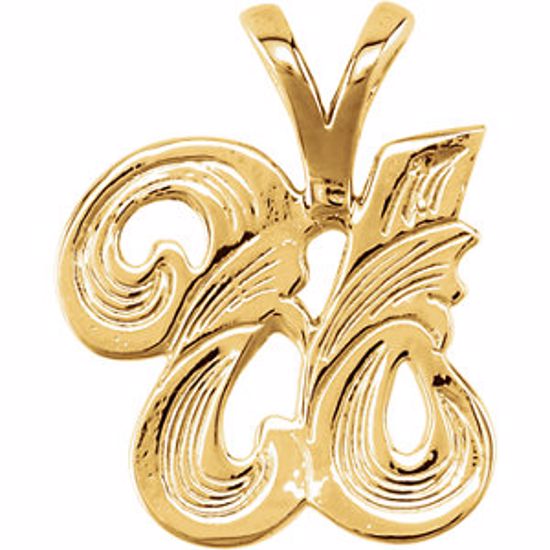 8611:34761:P 10kt Yellow "U" Medium Initial Pendant
