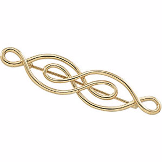 8536:34379:P 14kt Yellow 54x13mm Brooch