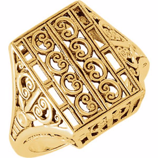 4838:83683:P 18kt Yellow Vintage-Style & Filigree Ring