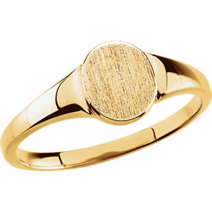 5544:84543:P 18kt Yellow 7x6mm Solid Oval Signet Ring