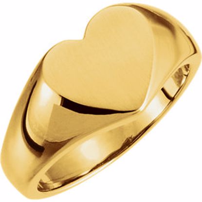 5623:84641:P 18kt Yellow Heart Signet Ring