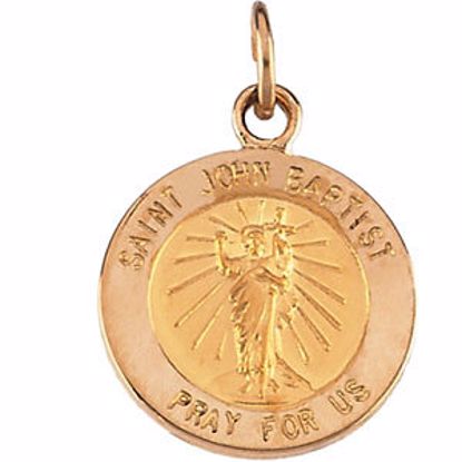 R16310:103946:P 14kt Yellow 15mm Round St. John the Baptist Medal