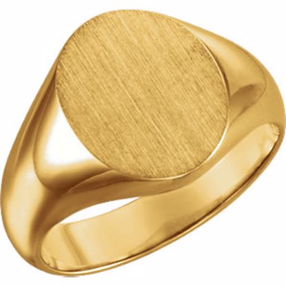 5543:112666:P 14kt Yellow 12x10mm Oval Signet Ring