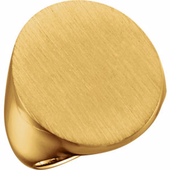 9320:113052:P 14kt Yellow 22x20mm Solid Oval Men's Signet Ring