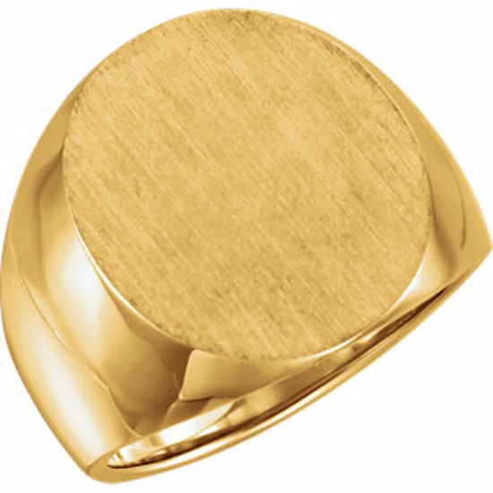 9456:90084:P 18kt Yellow 20x17mm Men's Solid Signet Ring