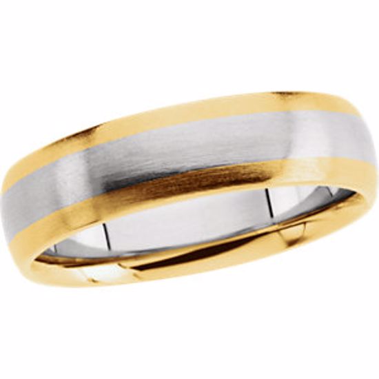 5848:132887:P 14kt White & Yellow 6mm Design Band Size 11