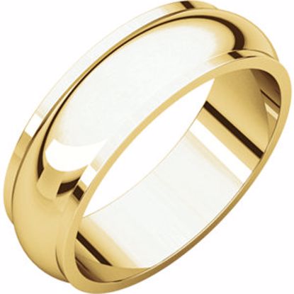HRE7:142429:P 10kt Yellow 6mm Half Round Edge Band