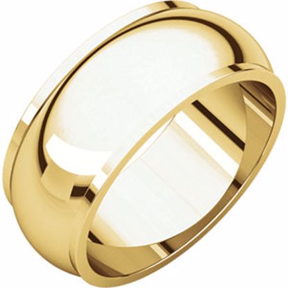 HRE10.5:143315:P 10kt Yellow 8mm Half Round Edge Band