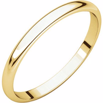 HRL8:148146:P 10kt Yellow 2mm Half Round Light Band