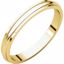 HRE15:149443:P 10kt Yellow 2.5mm Half Round Edge Band