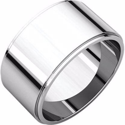 FE4.5:164595:P 14kt White 10mm Flat Edge Band