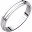 HRE11.5:166453:P 14kt White 3mm Half Round Edge Band
