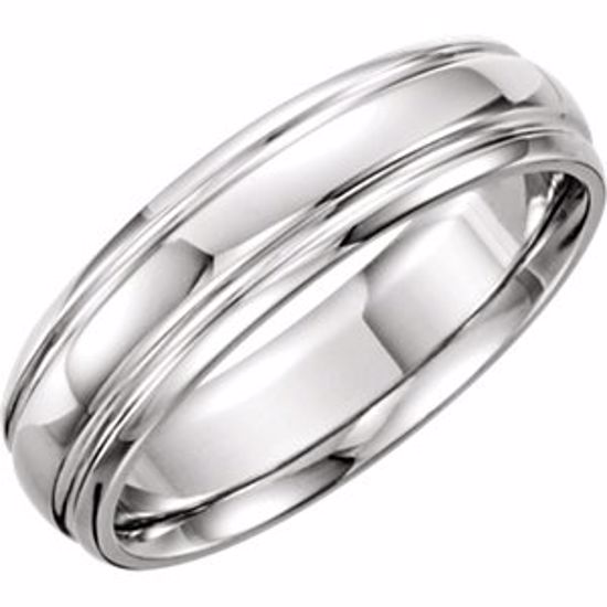 50107:193690:P Platinum 6mm Grooved Band Size 8