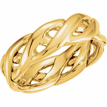 50051:217086:P 18kt Yellow 6.5mm Hand Woven Band Size 5.5 
