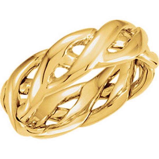 50051:217086:P 18kt Yellow 6.5mm Hand Woven Band Size 5.5 