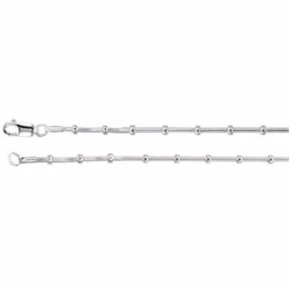CH448:239003:P Sterling Silver Snake and Bead Chain 1mm 