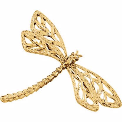 21582:234541:P 14kt Yellow 24x40.25mm Dragonfly Brooch