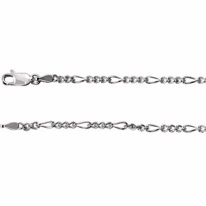 CH434:240064:P Sterling Silver 2.5mm Figaro 18" Chain
