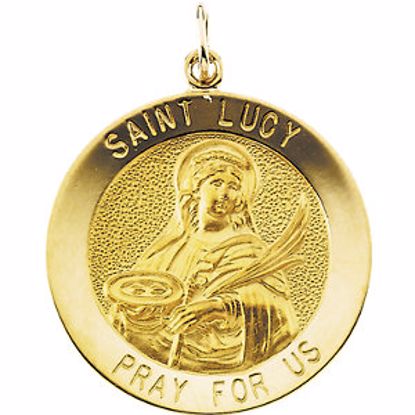 R16367:254868:P 14kt Yellow 22mm Round St. Lucy Medal