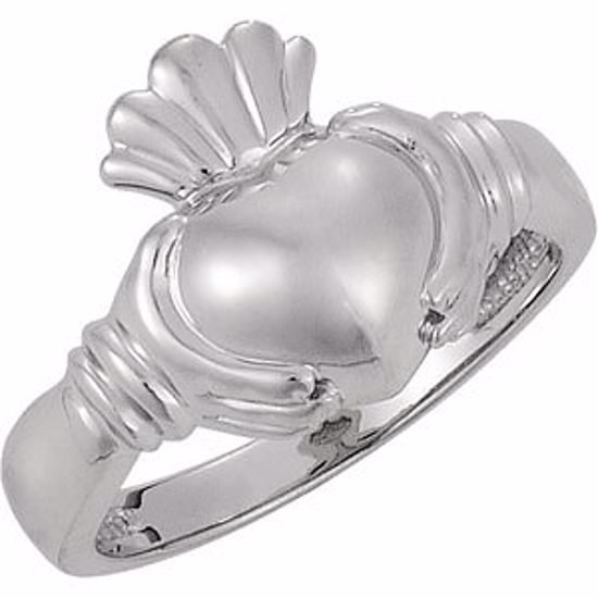 50296:272087:P 14kt White Ladies Claddagh Ring