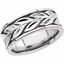 50397:285681:P 14kt White 8mm Leaf Design Band Size 6