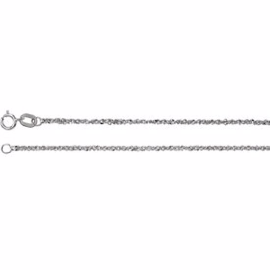 CH617:288113:P 14kt White 1.25mm Sparkle Singapore 7" Chain
