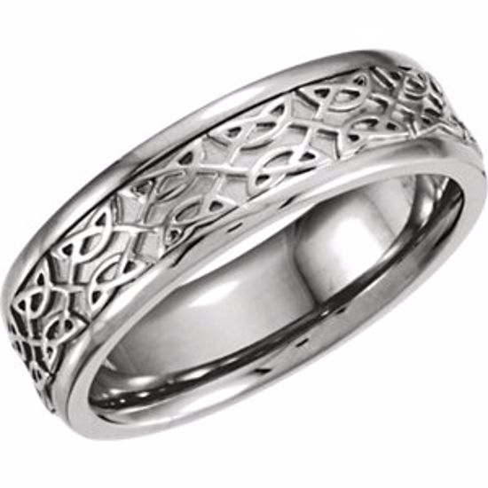 50519:298872:P 14kt White 7mm Celtic Band Size 7.5
