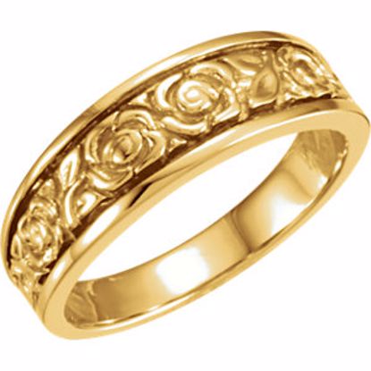 5119:6185:P 10kt Yellow 6mm Floral Design Band