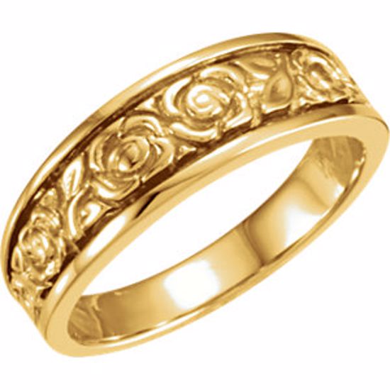5119:6185:P 10kt Yellow 6mm Floral Design Band