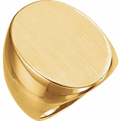 9124:8577:P 14kt Yellow 27x19mm Oval Signet Ring