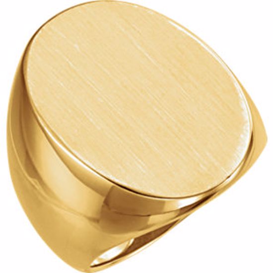 9124:8577:P 14kt Yellow 27x19mm Oval Signet Ring