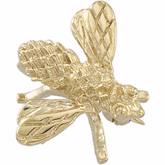 8195:8141:P 14kt Yellow 18x16mm Bee Brooch