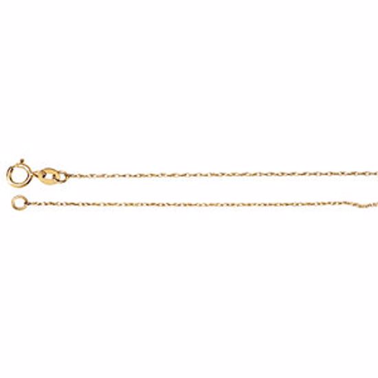CH19:31977:P 14kt Yellow .75mm Solid Rope 7" Chain
